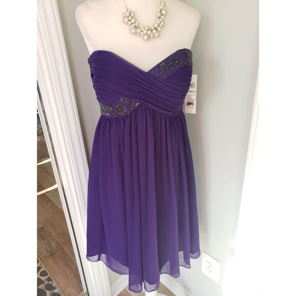 New Maggy London purple strapless cocktail dress - Picture 10 of 10
